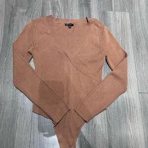dynamite tan sweater bodysuit medium